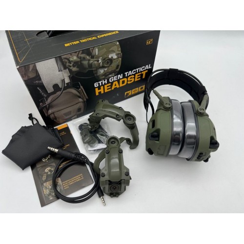 6TH GEN TACTICAL HEADSET тактическая гарнитура, звукосниматель и шумоподавление, активные в Новокузнецке