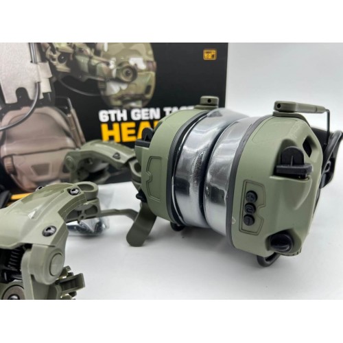 6TH GEN TACTICAL HEADSET тактическая гарнитура, звукосниматель и шумоподавление, активные в Новокузнецке