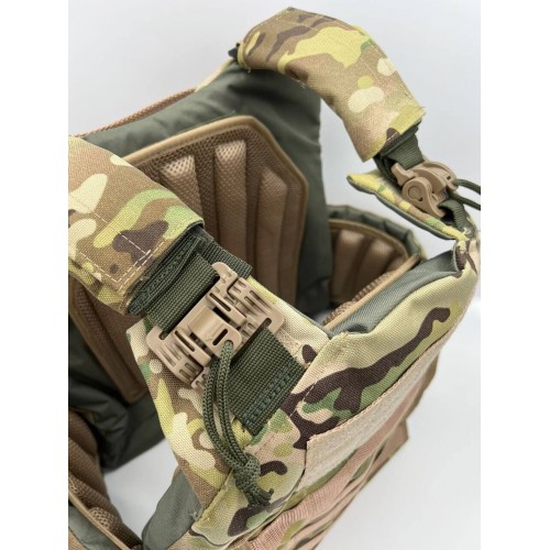 Бронежилет ЗАЩИТНИК в Новокузнецке с кевларовым баллистическим пакетом C2, капами и бронеплитами Бр5