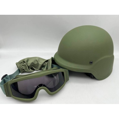 Тактический шлем + тактические ударопрочные армейские очки в Новокузнецке