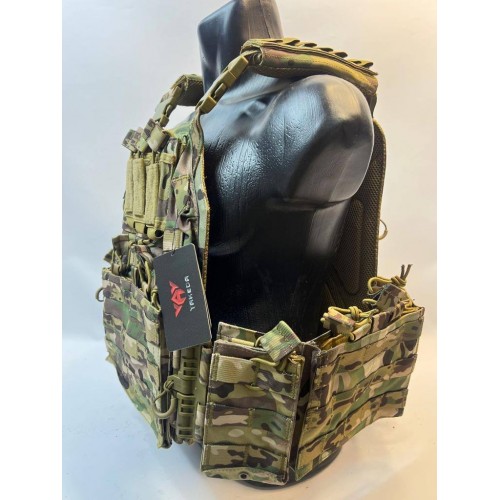 Жилет (плитник быстросъёмный YAKEDA original /разгрузка)2 с подсумками на спине в Новокузнецке