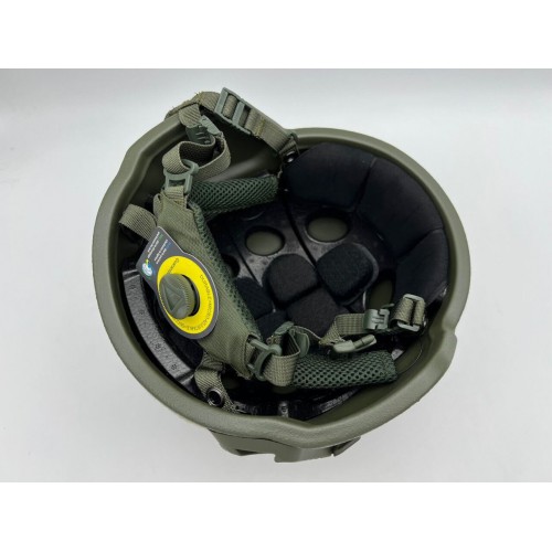 Кевларовый тактический баллистический композитный шлем ACH MICH NIJ IIIA Ops-Core (цвет «олива») / Бр2 класс защиты / с защитой ушей и системой регулировки Венди в Новокузнецке