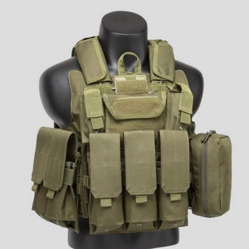 Тактический разгрузочный жилет «5 / пять карманов» с подсумками Tactical Molle Plate Carrier для съемных бронепластин в Новокузнецке