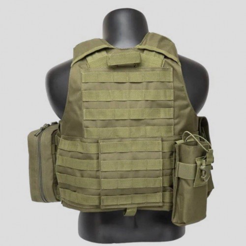 Тактический разгрузочный жилет «5 / пять карманов» с подсумками Tactical Molle Plate Carrier для съемных бронепластин в Новокузнецке
