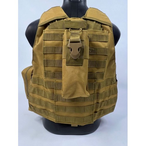 Тактический разгрузочный жилет «5 / пять карманов» с подсумками Tactical Molle Plate Carrier для съемных бронепластин в Новокузнецке
